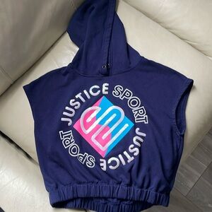Justice Navy Sleeveless Hoodie